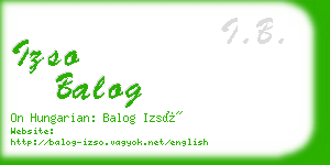 izso balog business card